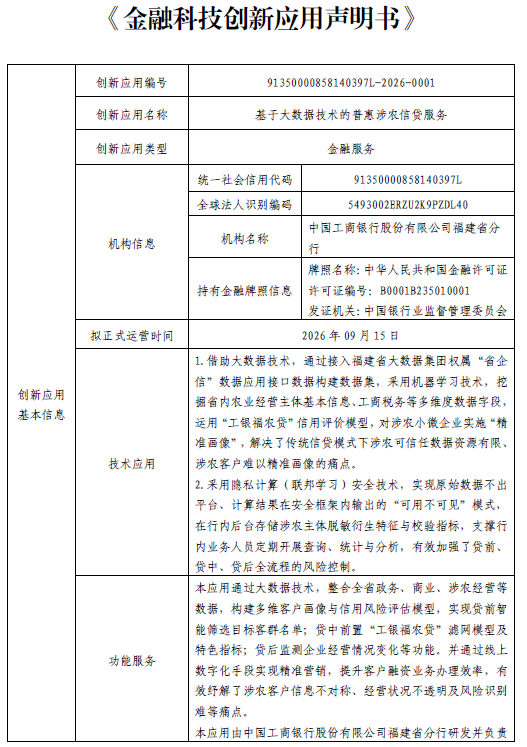 基于大数据技术的普惠涉农信贷服务